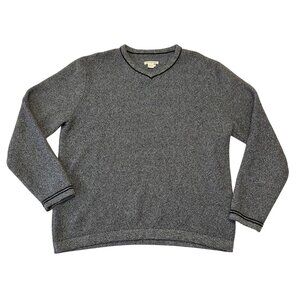 Carbon 2 Cobalt Cotton Textured Knit Heavyweight Pullover V-Neck Sweater Size M